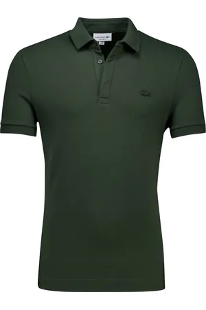 Lacoste Polo donkergroen korte mouw effen