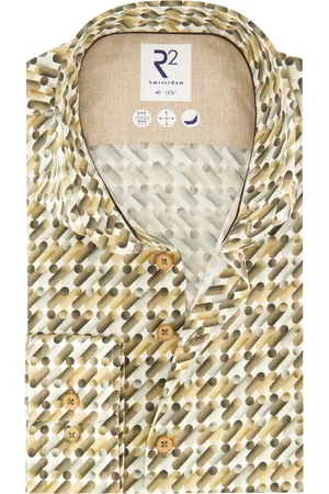 R2 Westbrook Casual overhemd slim fit met print katoen