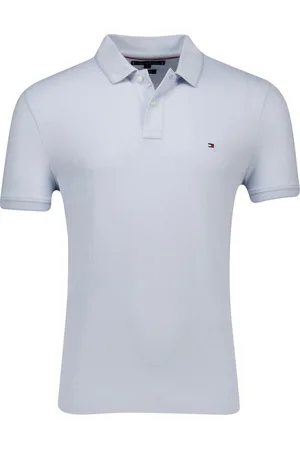 Tommy Hilfiger Effen poloshirt licht blauw regular fit