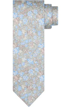 Profuomo Stropdas blauw geprint zijde