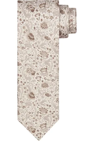 Profuomo Stropdas zijde print bloemen
