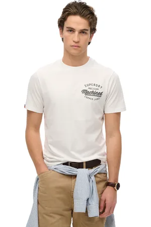 Superdry T-shirt effen met tekst korte mouw