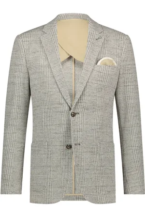 Blue Industry Colbert geruit polyester