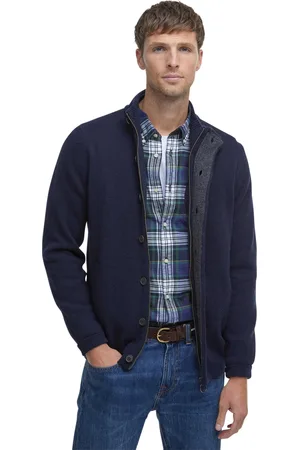 Barbour Lamswollen vest opstaande kraag rits + knoop effen