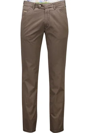 Meyer Pantalon Chicago effen normale fit katoen