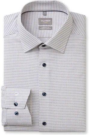 Olymp Luxor 24/Seven overhemd blauw geprint climate control vezel