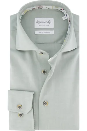 Michaelis Overhemd effen strijkvrij slim fit