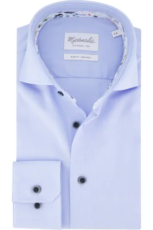 Michaelis Overhemd effen strijkvrij slim fit
