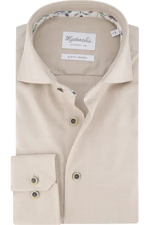 Michaelis Overhemd effen strijkvrij slim fit