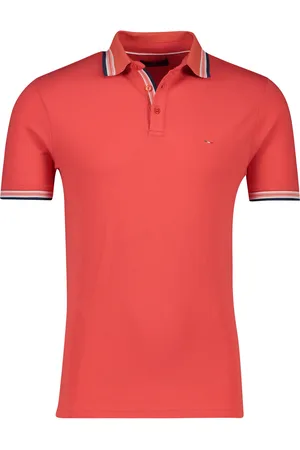 Portofino Polo normale fit Imola effen zwart rode details katoen