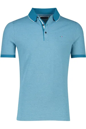Portofino Polo normale fit effen met details katoen
