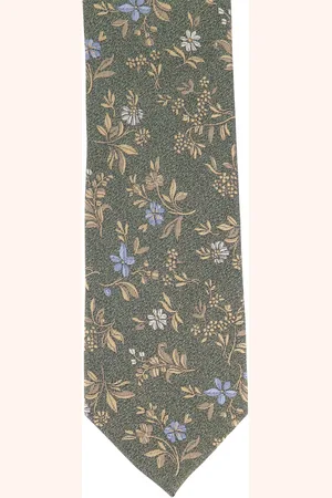 Profuomo Stropdas bloemen print 100% zijde
