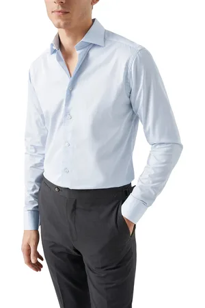 Eton Overhemd effen Elevoted Twill slim fit
