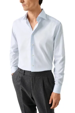 Eton Overhemd - wit Fine Striped Twill Shirt