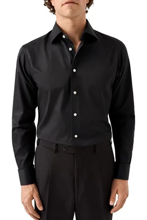 Eton Overhemd effen Elevoted Twill slim fit