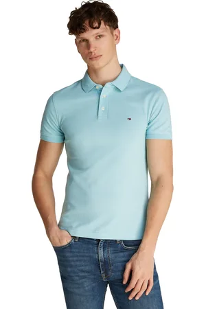 Tommy Hilfiger Polo katoen slim fit lichtgroen 3-knoops