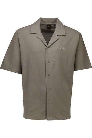 HUGO BOSS Boss Orange overhemd korte mouw Waffleshirt