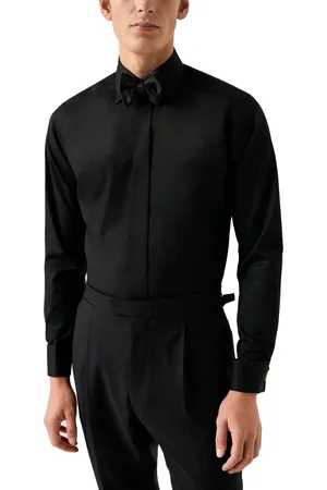 Eton Overhemd dubbele manchet effen