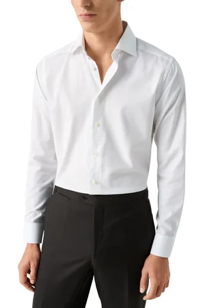 Eton Overhemd Solid Signature Oxford effen slim fit