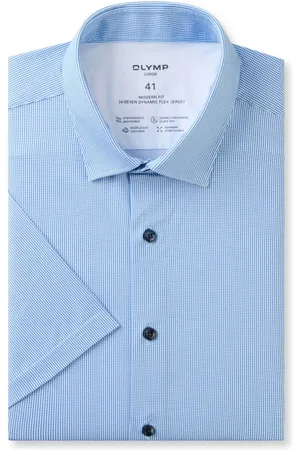 Olymp Overhemd korte mouw Modern Fit blauw