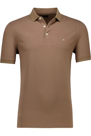Portofino Katoenen polo 3 knoops effen normale fit