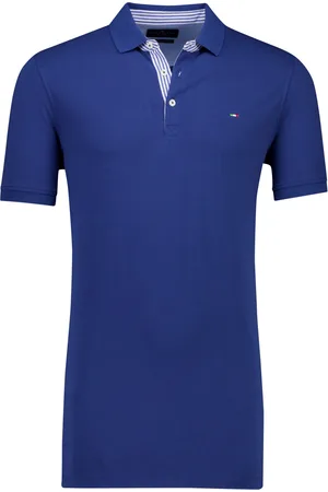 Portofino Polo extra lang kobaltblauw effen normale fit