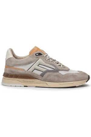 Floris van Bommel Sneakers lichtbruin rubber en suede
