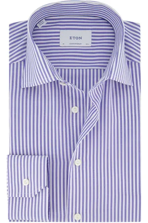 Eton Contamporary overhemd blauw gestreept
