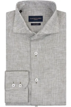 Cavallaro Napoli Firento effen overhemd slim fit linnen