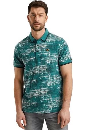 PME Legend™ Polo met allover print katoen regular fit