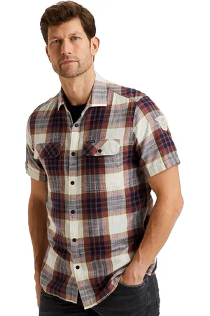 PME Legend™ Overhemd korte mouw geruit regular fit
