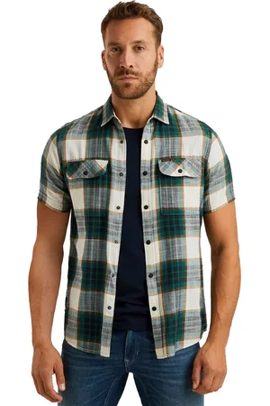 PME Legend™ Overhemd korte mouw geruit katoen regular fit