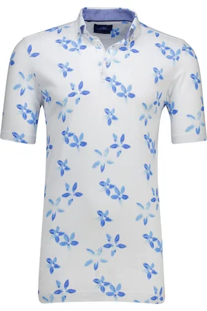Eden Valley Polo extra lang normale fit blauw print