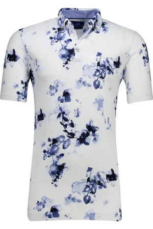Eden Valley Polo extra lang normale fit blauw geprint