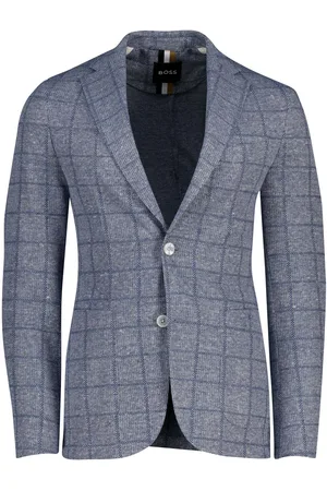 HUGO BOSS Colbert Boss Black geruit slim fit