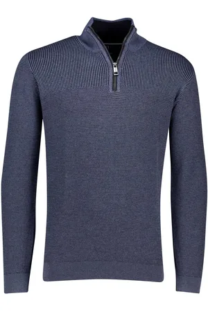 Casa Moda Half zip trui lange mouw katoen