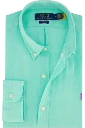 Ralph Lauren Overhemd truquoise slim fit linnen