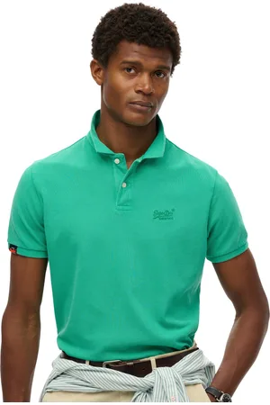 Superdry Polo effen pique korte mouw katoen