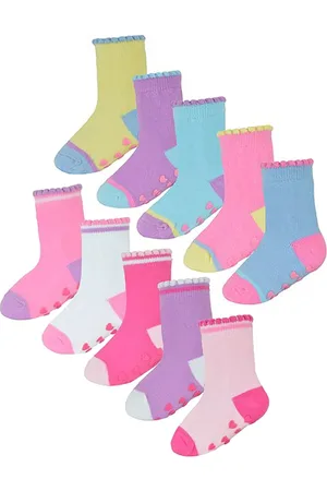 Sock Snob Set van 10 antislip-hiel- en teensokken voor babymeisjes - Stijl 1