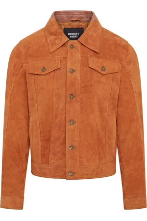 Infinity Heren Trucker Geit Su�de Westerse Leren Jeansjas - Yangon