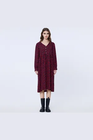 S.J. Retro-stijl losse shirt-jurk