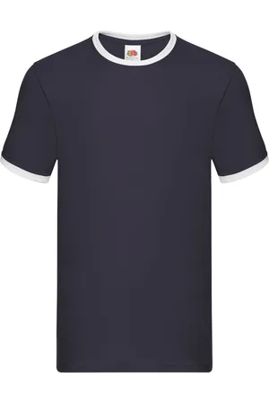 Fruit Of The Loom Unisex Ringer T-shirt voor volwassenen (Marine / Wit)