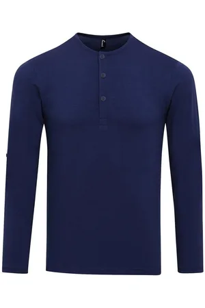 Premier Heren Long John Roll Sleeve T-shirt (Indigo)