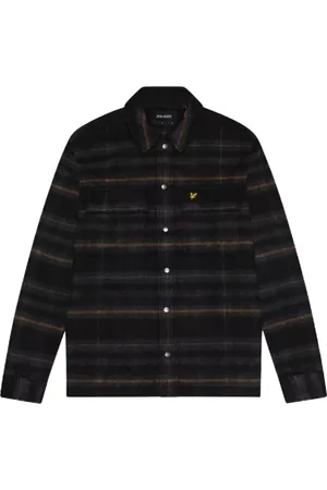 Lyle & Scott Geborsteld tartan gitzwart overshirtjack