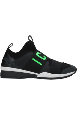 Dsquared2 Groene ICON zwarte sneakers met logobandje