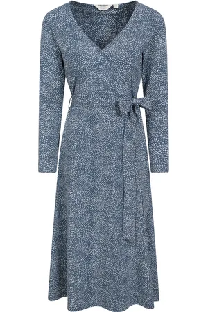 Mountain Warehouse Dames/Dames Santorini gestippelde midi-jurk met lange mouwen (Donkerblauw)
