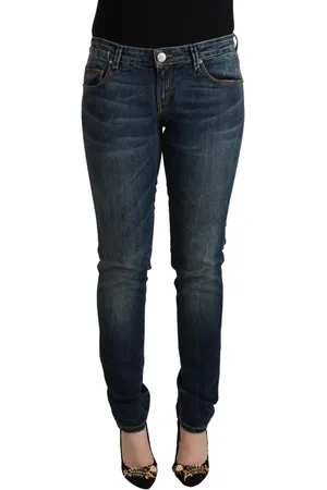 ACHT Gewassen Katoenen Slim Fit Denim Jeans Met Lage Taille
