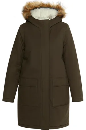 Dreimaster Winter parka Dames donkere olijf