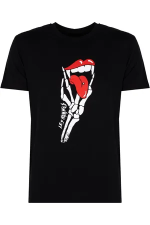 Les Hommes T-Shirt Tongue Prank Mannen
