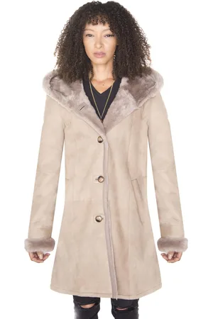 Infinity Dames suède merino schapenvacht parka jas-tripoli